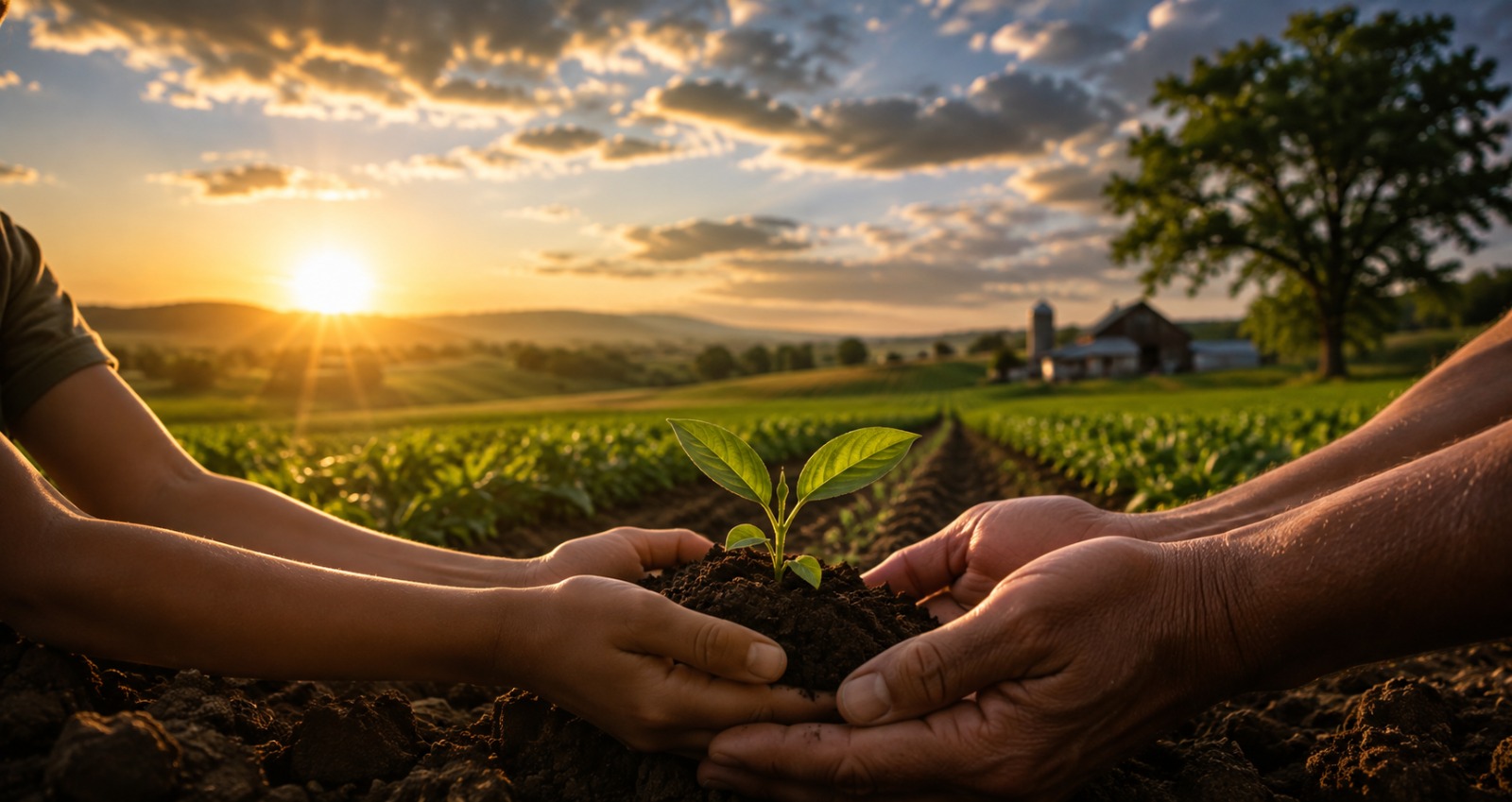 Hands offering a gift of grain